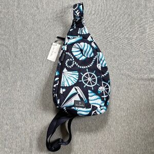 Vera Bradley Blue Nautical Sling Bag Backpack Lighten Up Essential Shore Enough